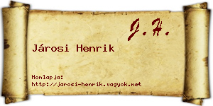 Járosi Henrik névjegykártya